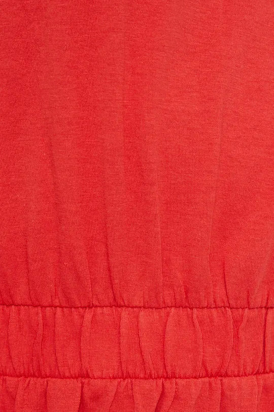 Sukienka bawełniana rozkloszowana gładka czerwona Damski