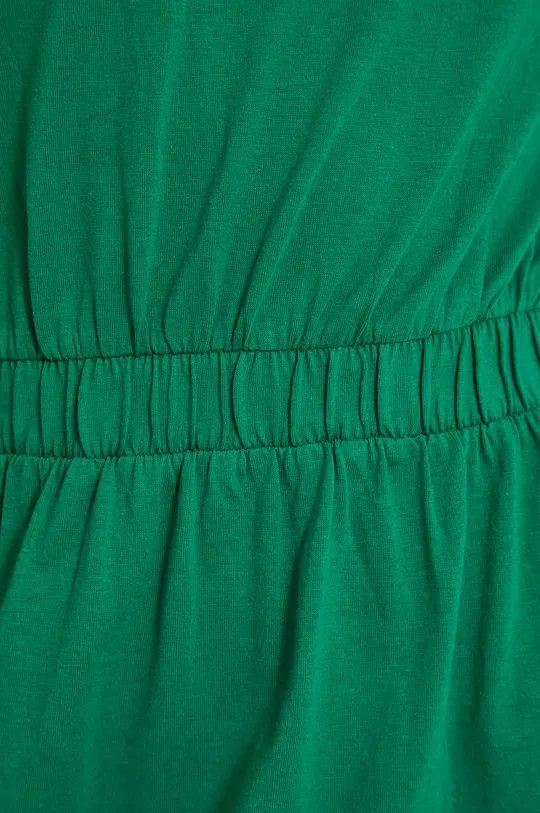 Sukienka bawełniana rozkloszowana gładka zielona Damski