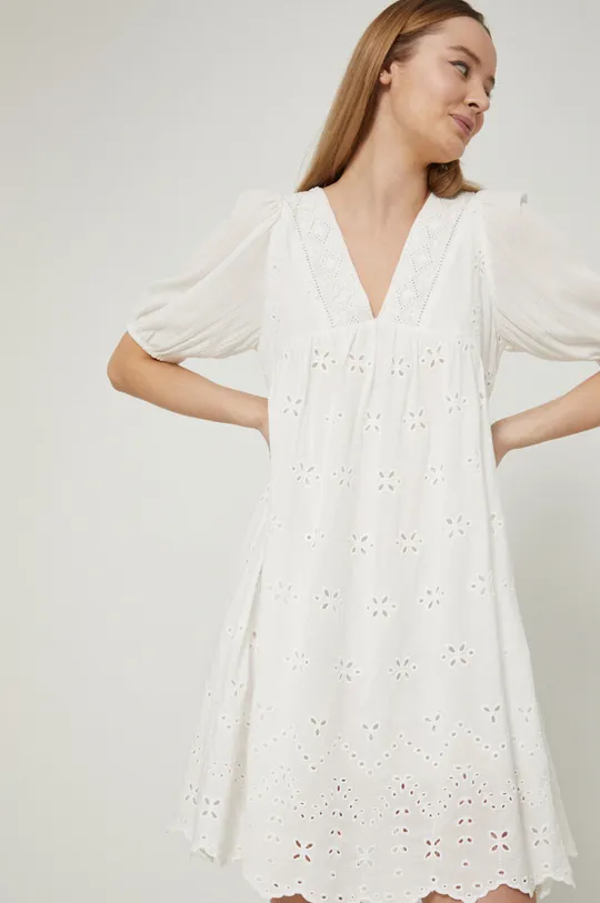 Sukienka rozkloszowana biała Damski