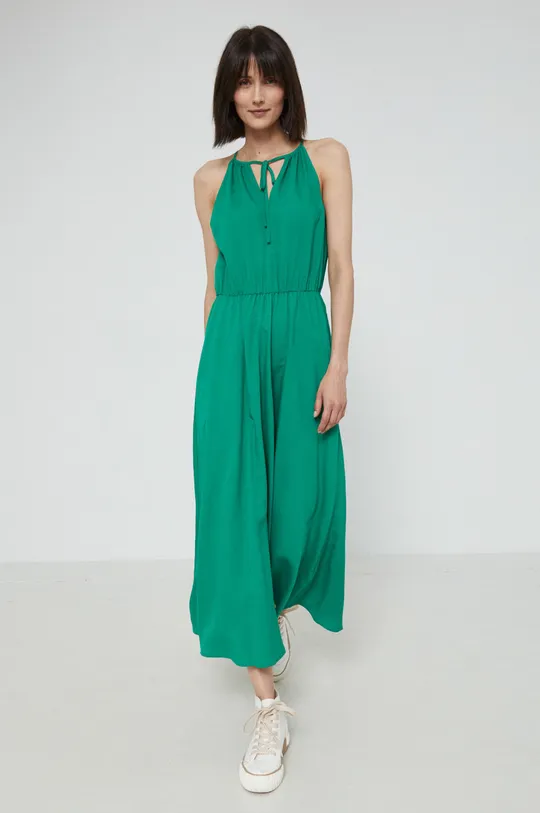 Šaty s prímesou ľanu Abstract Summer zelená