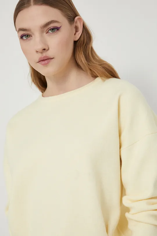 Sweter damski gładki żółty