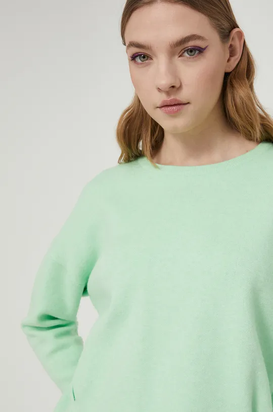 Sweter damski gładki zielony Damski