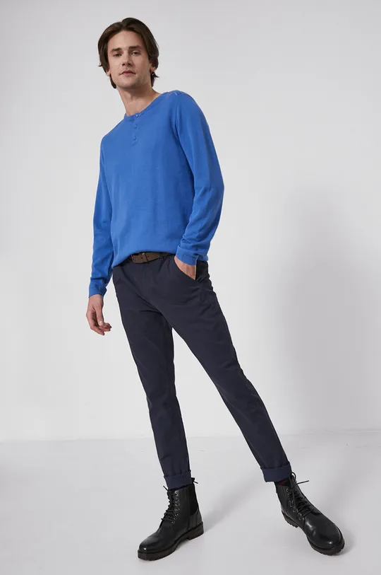Bavlnený sveter pánsky Basic modrá