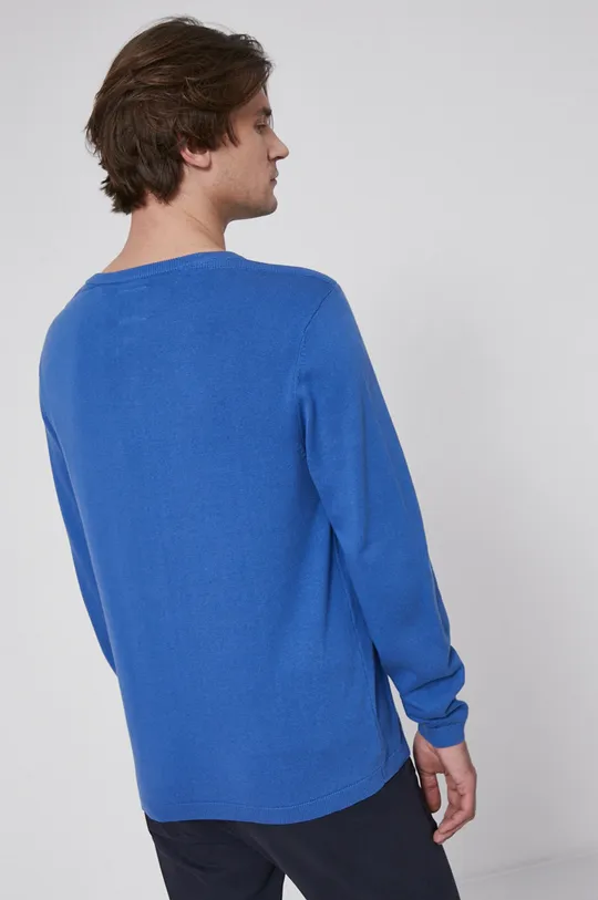 Sweter bawełniany męski niebieski 100 % Bawełna