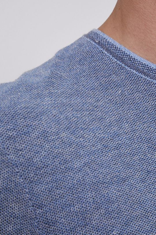 Sweter bawełniany męski niebieski Męski
