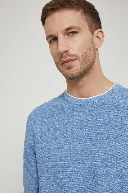 modrá Bavlnený sveter pánsky Essential Pánsky