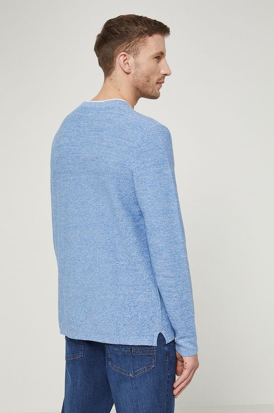 Sweter bawełniany męski gładki niebieski 100 % Bawełna