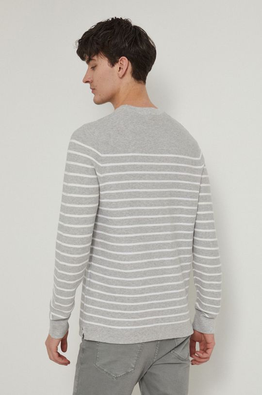 Sweter bawełniany męski wzorzysty szary 100 % Bawełna