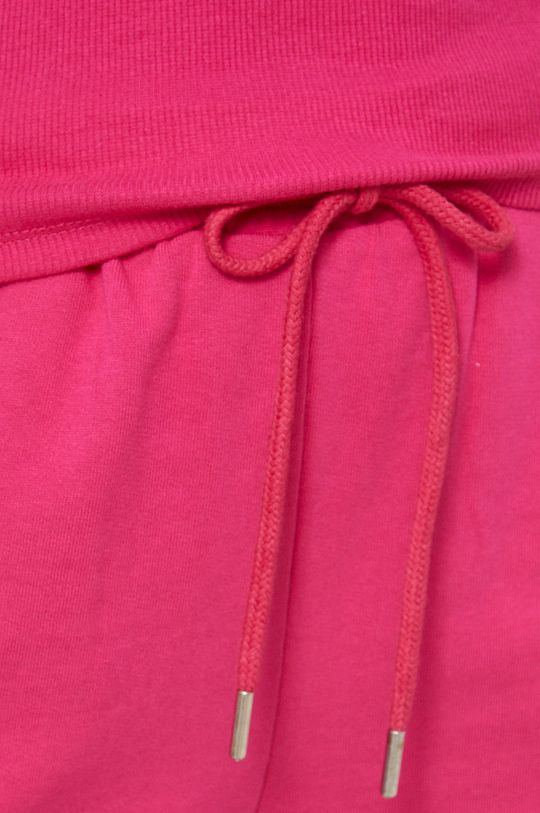 Szorty damskie gładkie high waist różowe 100 % Bawełna