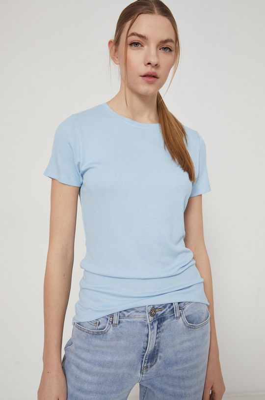blady niebieski T-shirt damski niebieski Damski