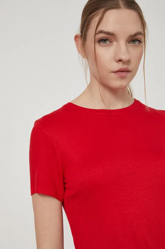 czerwony T-shirt damski czerwony