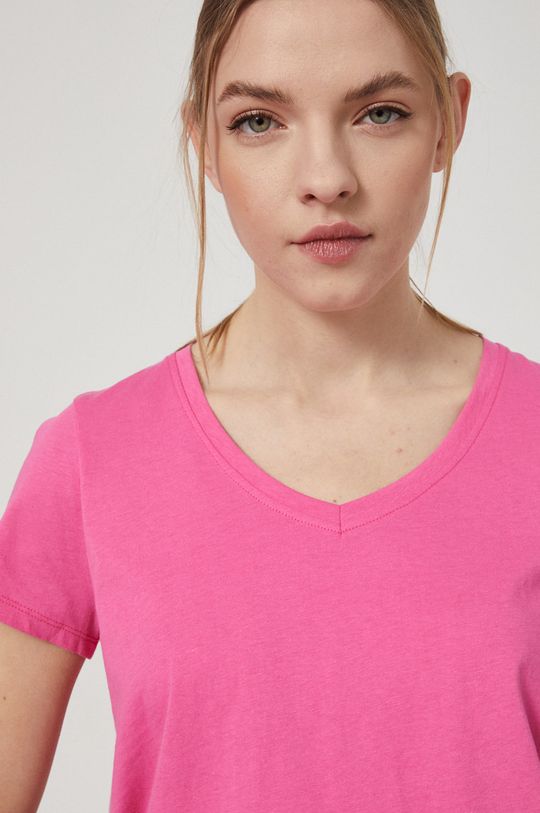ružová Bavlnené tričko dámsky Basic