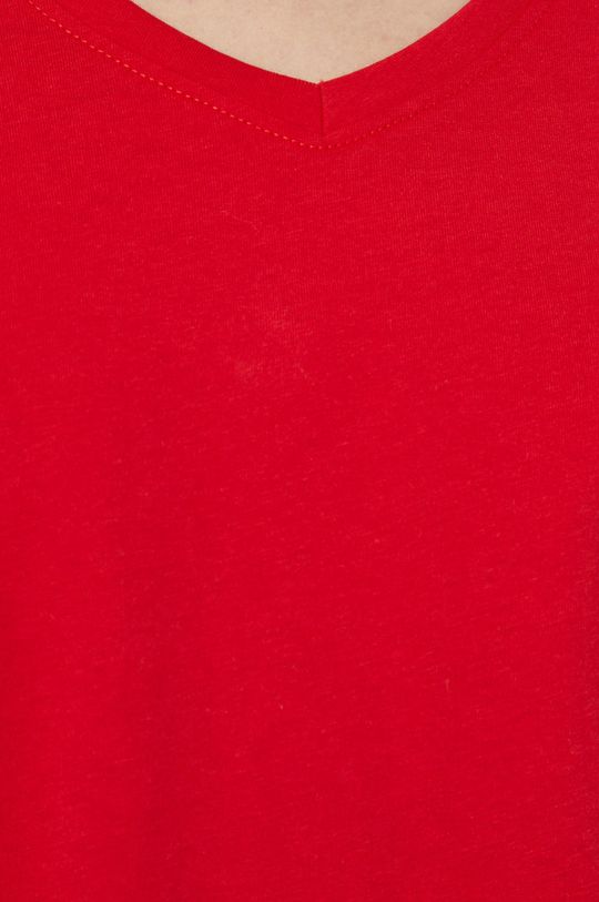 T-shirt bawełniany damski czerwony Damski