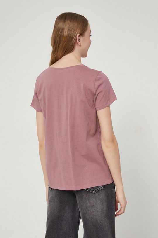 T-shirt bawełniany damski różowy 100 % Bawełna