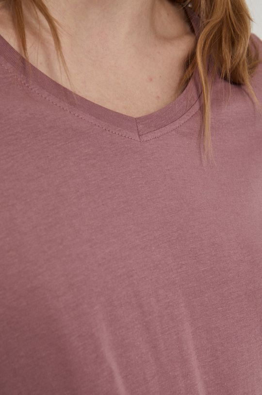 T-shirt bawełniany damski różowy Damski