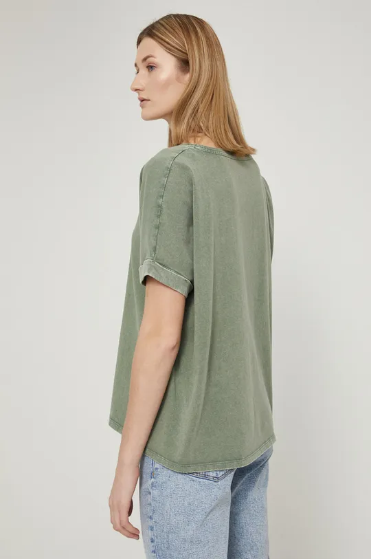 T-shirt bawełniany gładki zielony 100 % Bawełna