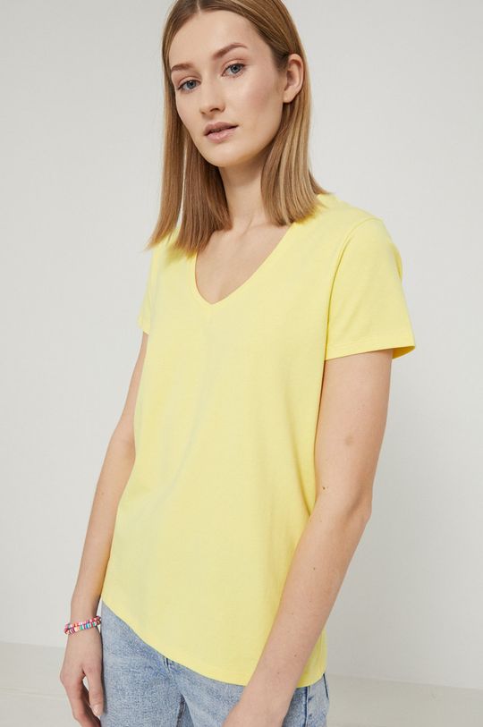 jasny żółty T-shirt damski gładki żółty