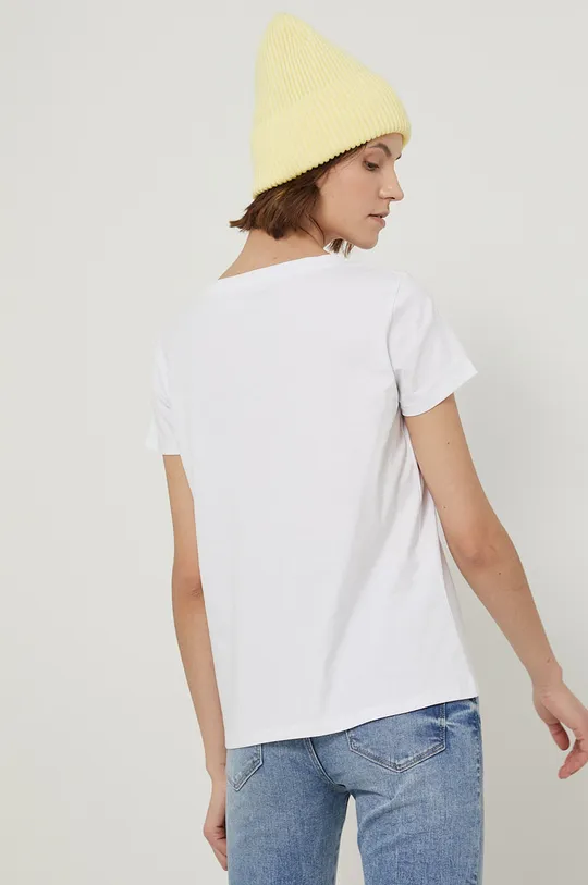 T-shirt bawełniany damski gładki biały 100 % Bawełna