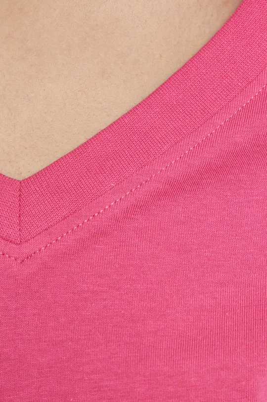 ostry różowy T-shirt bawełniany damski gładki różowy
