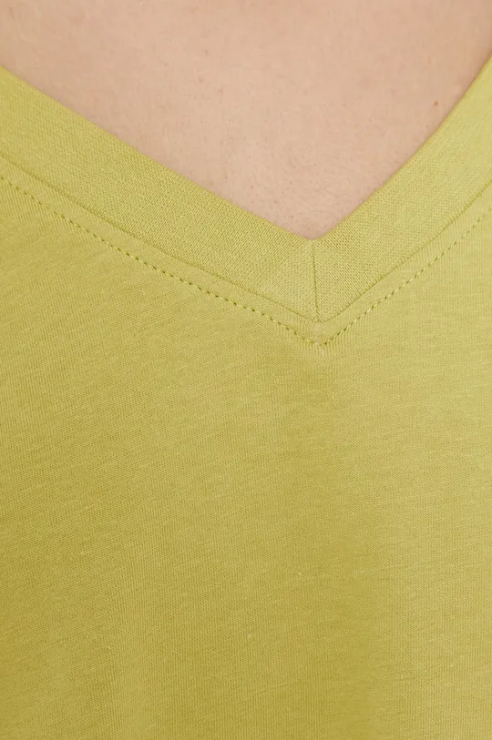 T-shirt bawełniany damski gładki zielony Damski