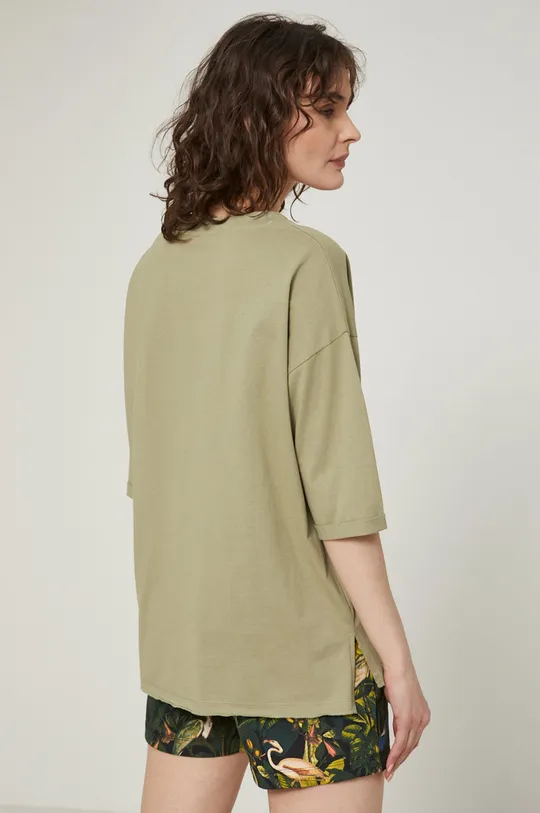 Bavlnené tričko Basic zelená