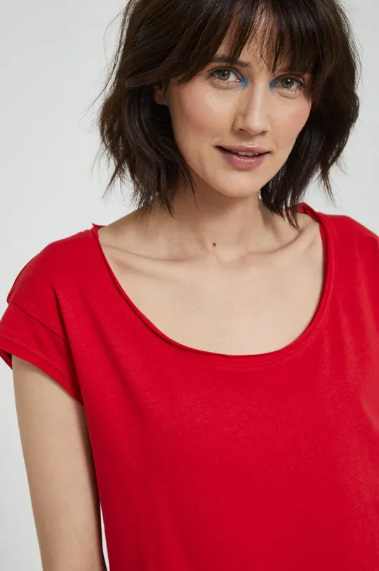 červená Bavlnené tričko Dámsky
