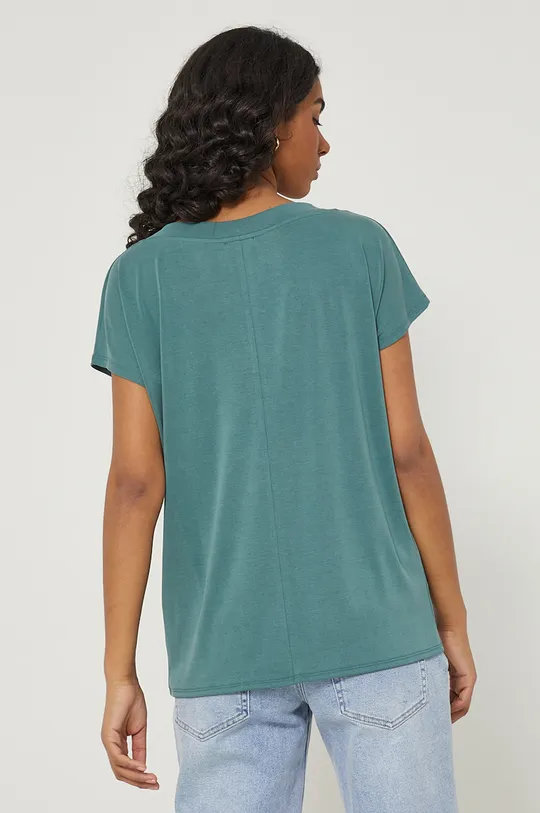 turkusowy T-shirt damski gładki zielony