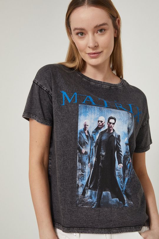 T-shirt bawełniany damski Matrix czarny Damski
