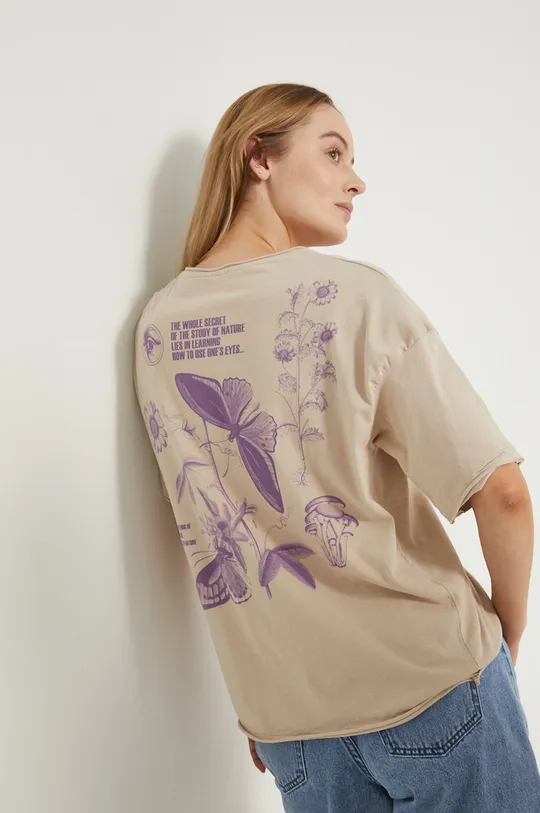 beżowy Medicine t-shirt bawełniany