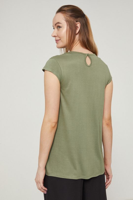 T-shirt damski gładki zielony 100 % Wiskoza