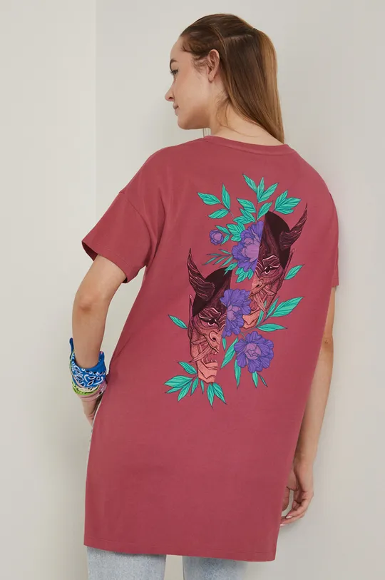 ružová Bavlnené tričko Tattoo Art by Agata Morzyk