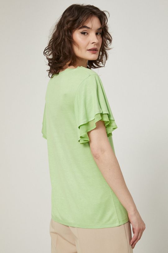 T-shirt damski gładki zielony Materiał zasadniczy: 100 % Wiskoza, Wstawki: 100 % Poliester
