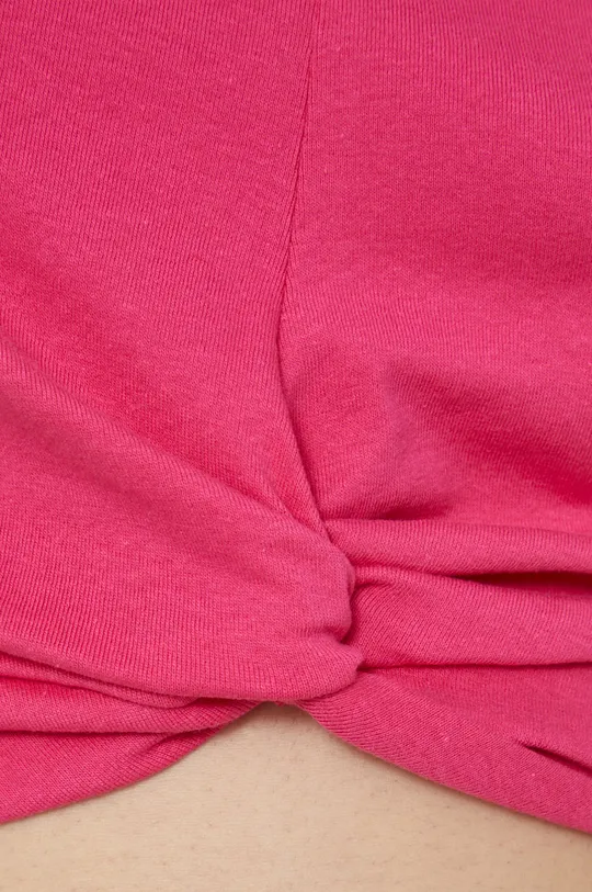 T-shirt damski gładki różowy Damski