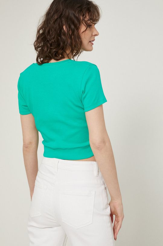 T-shirt damski gładki zielony 92 % Bawełna, 8 % Elastan