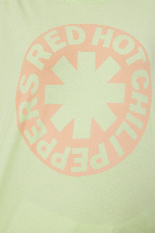 T-shirt bawełniany damski Red Hot Chili Peppers zielony Damski