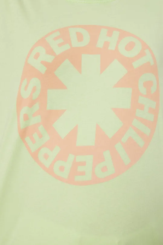 Tričko bavlnené dámske Red Hot Chili Peppers zelené Dámsky