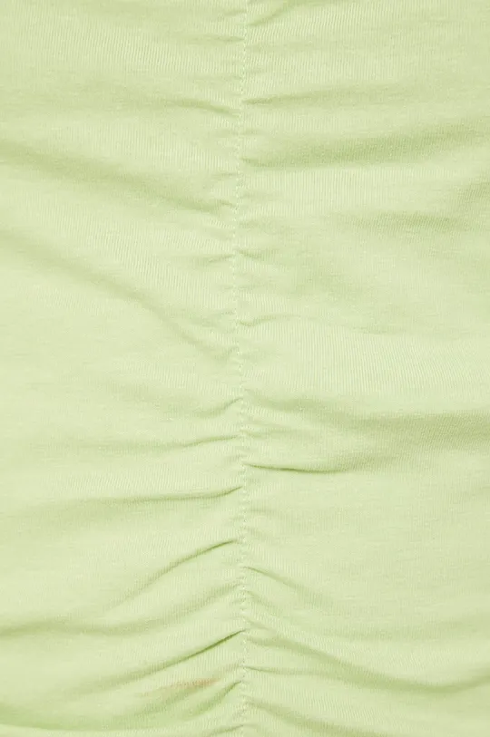 T-shirt bawełniany damski gładki z domieszką elastanu zielony Damski