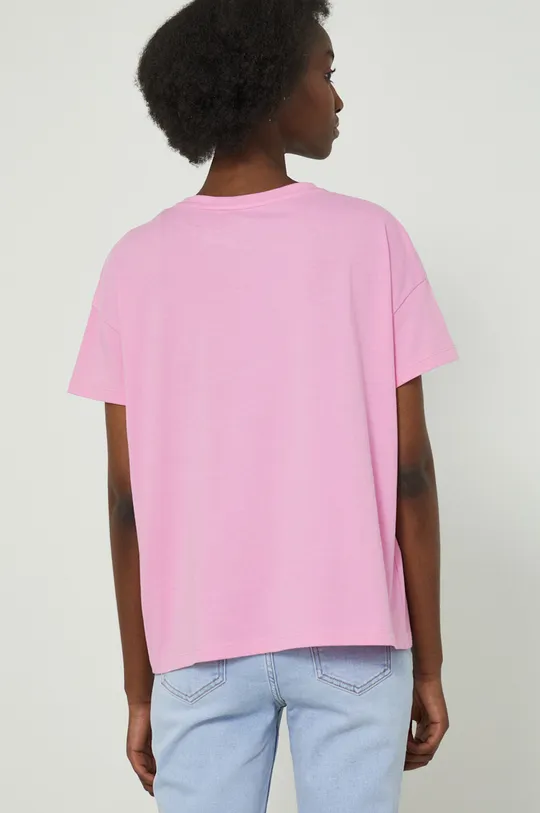 T-shirt bawełniany damski by Alex Pogrebniak różowy <p>100 % Bawełna</p>