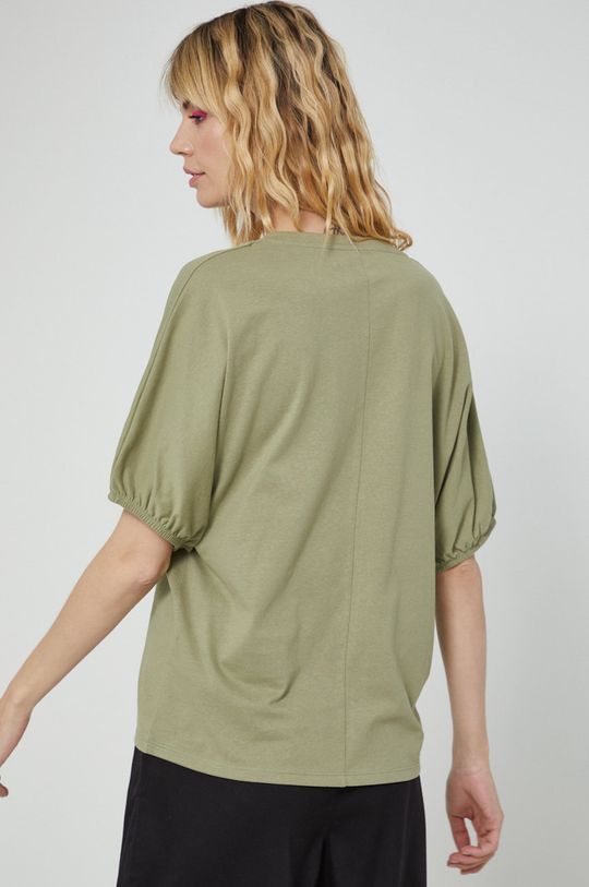 T-shirt bawełniany wzorzysty zielony 100 % Bawełna