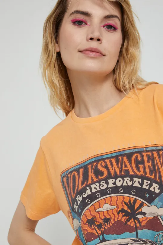 broskyňová Tričko bavlnené dámske Volkswagen oranžové