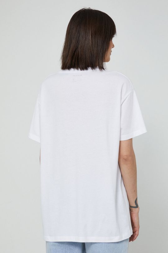 T-shirt bawełniany z nadrukiem biały 100 % Bawełna