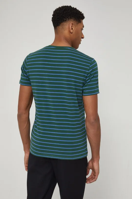 T-shirt męski wzorzysty zielony 95 % Bawełna, 5 % Elastan