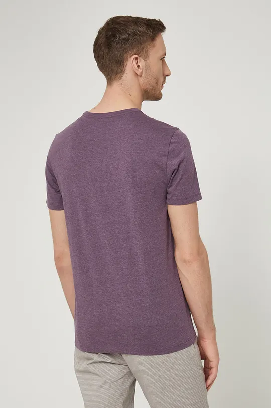 T-shirt męski gładki fioletowy 60 % Bawełna, 40 % Poliester