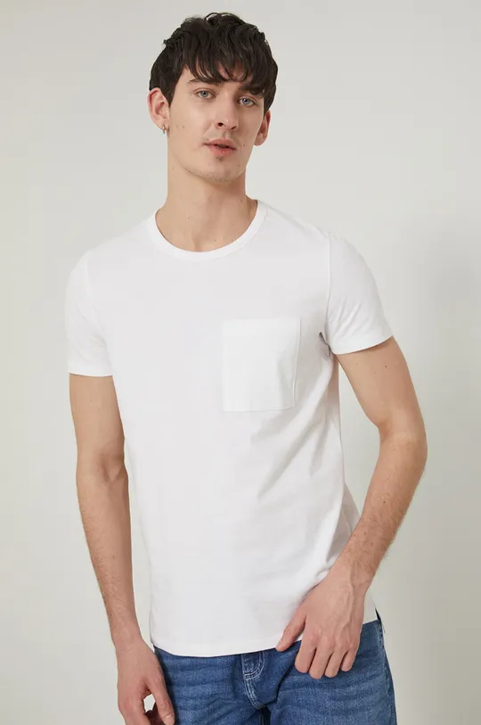 biela Bavlnené tričko pánsky Basic Pánsky