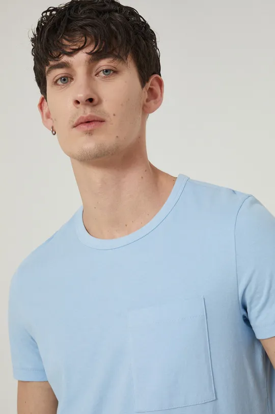 modrá Bavlnené tričko pánsky Basic