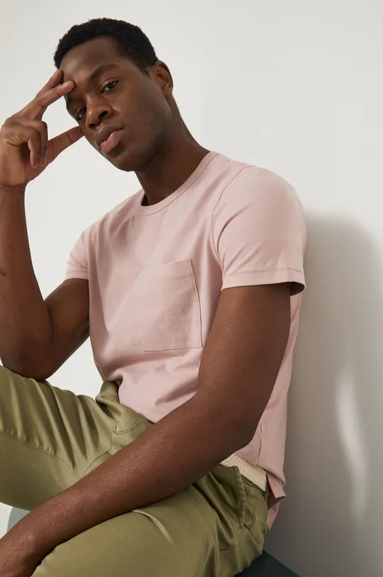 Bavlnené tričko pánsky Basic ružová