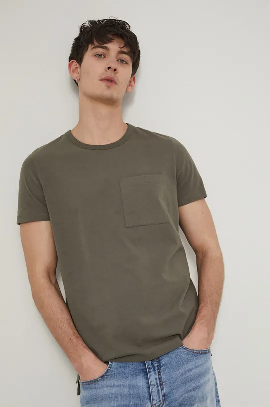 zelená Bavlnené tričko pánsky Basic Pánsky