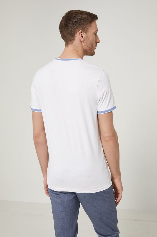 T-shirt męski gładki biały 98 % Bawełna, 2 % Elastan