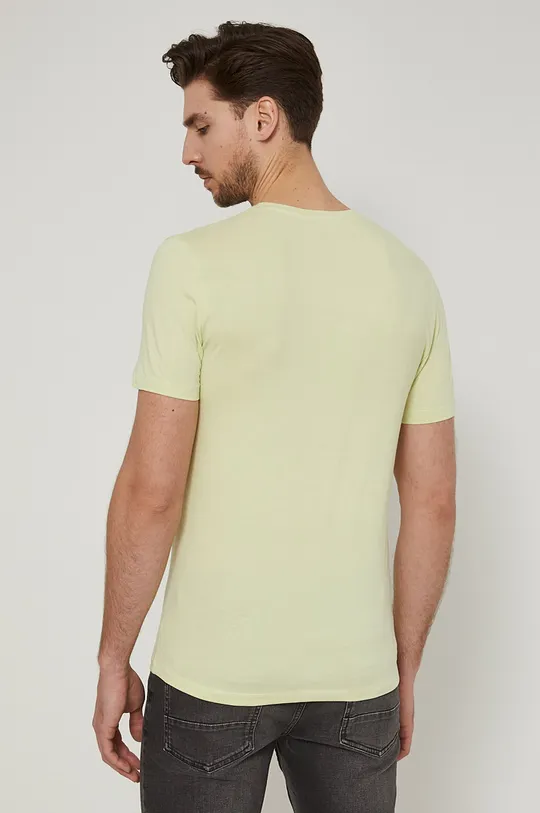 T-shirt bawełniany męski gładki z domieszką elastanu zielony <p>95 % Bawełna, 5 % Elastan</p>