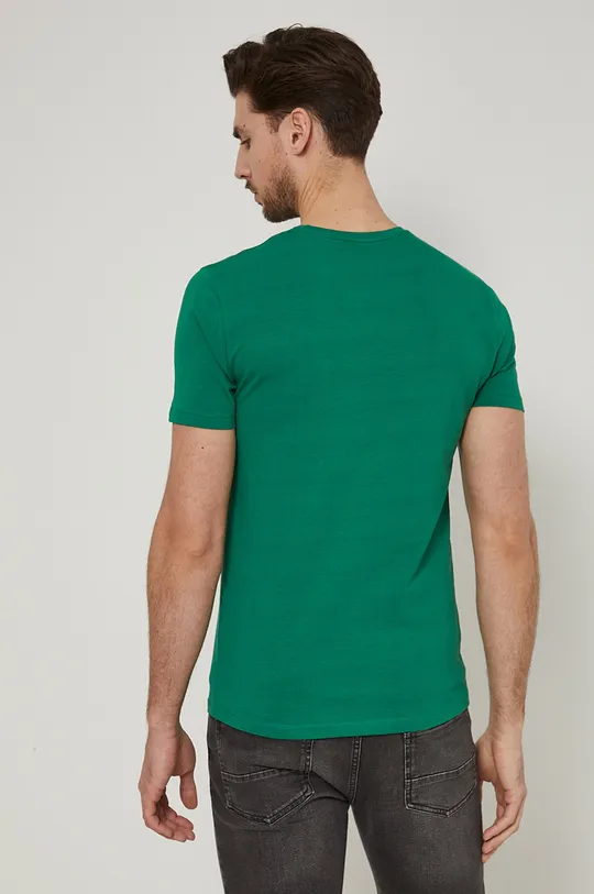 T-shirt męski gładki zielony <p>95 % Bawełna, 5 % Elastan</p>